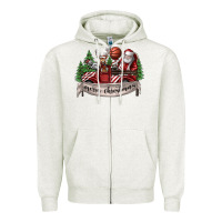 Oatmeal Heather Merry Christmas Zipper Hoodie - SublimationCraftShop