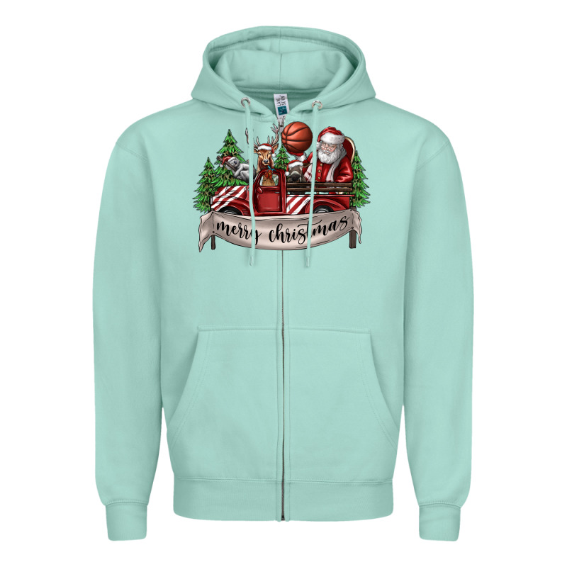 Merry Christmas Zipper Hoodie by SublimationCraftShop | Teevron
