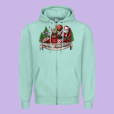 Merry Christmas Zipper Hoodie Designed By Sublimationcraftshop