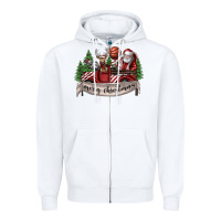 White Merry Christmas Zipper Hoodie - SublimationCraftShop