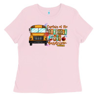 Bubblegum Pink captain of struggle bus busdriver Ladies Tee - CowhideDigitalArt