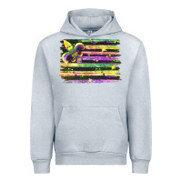 Heather Grey mardi gras flag Urban Hoodie - FaDigitalArtStudio