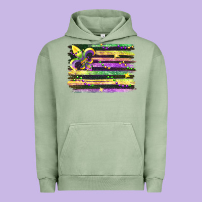Mardi Gras Flag Urban Hoodie Designed By Fadigitalartstudio