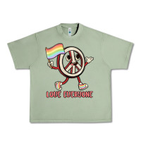 Oil Green love everyone Urban Heavy Tee - MaliasSmallBusiness