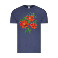 Vintage Denim tithonia fiesta del sol sunflower Vintage Tee - LillyAllenDesigns