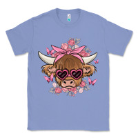 Colony Blue cow with flowers and butterflies Classic Tee - MaliasSmallBusiness