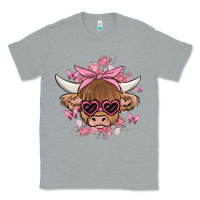 Heather Grey cow with flowers and butterflies Classic Tee - MaliasSmallBusiness