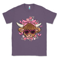 Lavender cow with flowers and butterflies Classic Tee - MaliasSmallBusiness