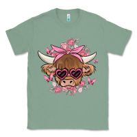 Sage cow with flowers and butterflies Classic Tee - MaliasSmallBusiness