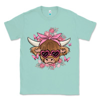 Seafoam cow with flowers and butterflies Classic Tee - MaliasSmallBusiness