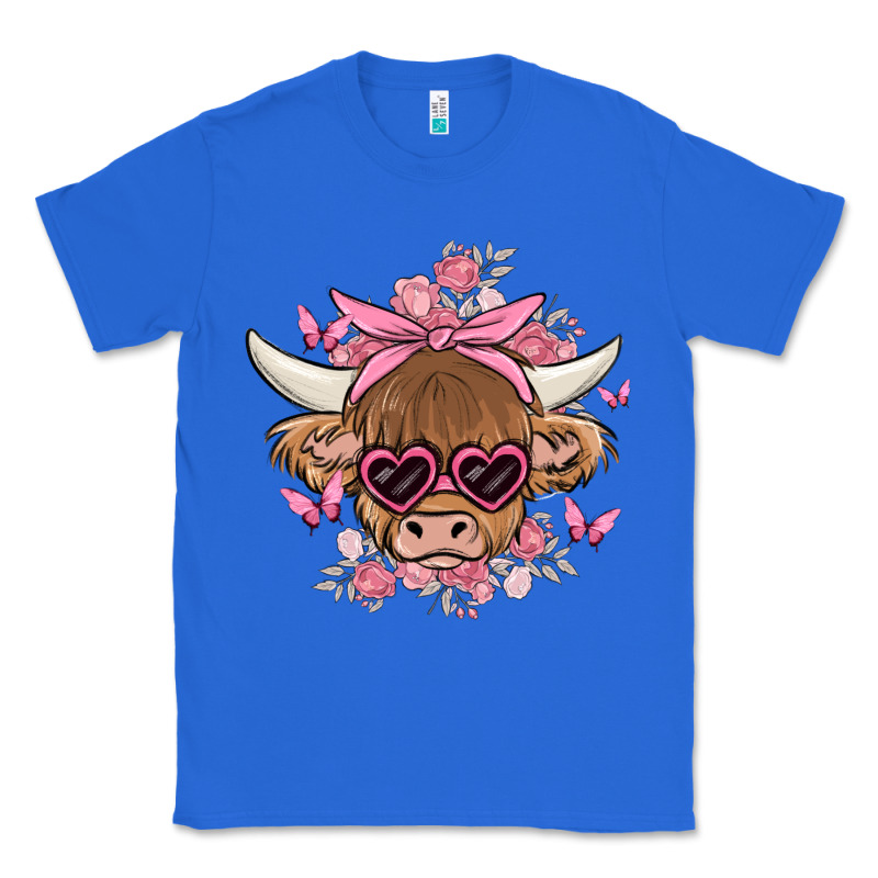 Cow With Flowers And Butterflies Classic Tee by MaliasSmallBusiness | Teevron