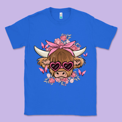 Cow With Flowers And Butterflies Classic Tee Designed By Maliassmallbusiness