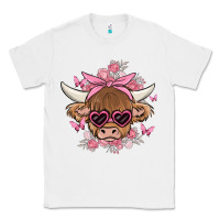 White cow with flowers and butterflies Classic Tee - MaliasSmallBusiness