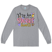 Heather Grey my bus full of sweet hearts Long Sleeve Tee - MaliasSmallBusiness