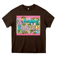 Chocolate Brown happy easter mousepad Heavy Core Tee - BarkalooDesign