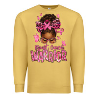 Antique Gold brest cancer warrior afro messy bun Premium Sweatshirt - texasbilliewilder