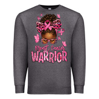 Charcoal Heather brest cancer warrior afro messy bun Premium Sweatshirt - texasbilliewilder