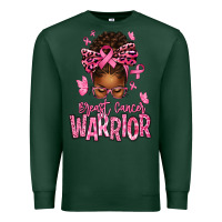 Sports Green brest cancer warrior afro messy bun Premium Sweatshirt - texasbilliewilder