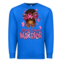 Brest Cancer Warrior Afro Messy Bun Premium Sweatshirt | Teevron