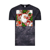Cloud Black Christmas Santa Claus and gift box Vintage Tee - NancyCooperArtShop