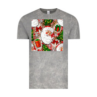 Cloud Rock Christmas Santa Claus and gift box Vintage Tee - NancyCooperArtShop
