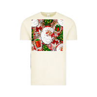 Vintage Arctic Christmas Santa Claus and gift box Vintage Tee - NancyCooperArtShop