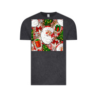 Vintage Black Christmas Santa Claus and gift box Vintage Tee - NancyCooperArtShop