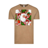 Vintage Coffee Christmas Santa Claus and gift box Vintage Tee - NancyCooperArtShop