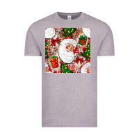 Vintage Zinc Christmas Santa Claus and gift box Vintage Tee - NancyCooperArtShop