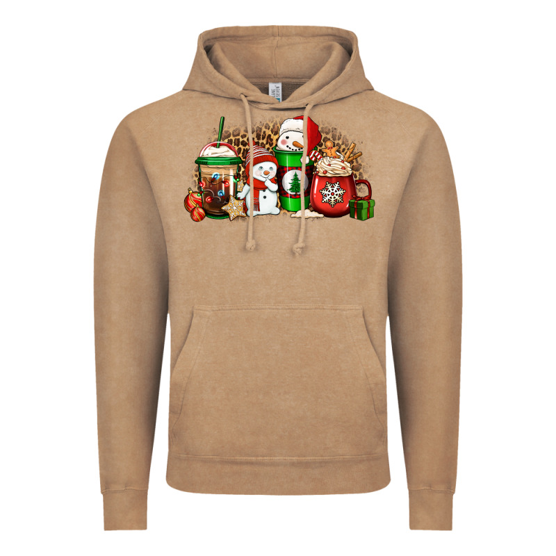 Christmas Snow Coffee Cups Vintage Hoodie by Jasminsmagicworld | Teevron
