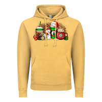 Vintage Mustard Christmas snow coffee cups Vintage Hoodie - Jasminsmagicworld