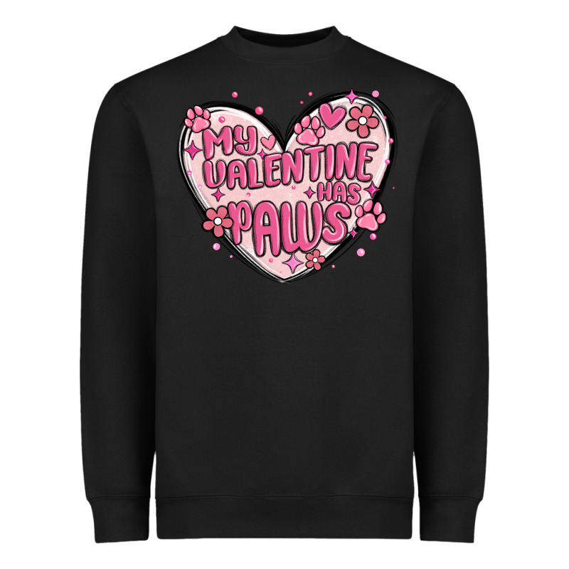 My Valentine Has Paws Heavyweight Sweatshirt by MaliasSmallBusiness | Teevron