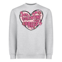 Heather Grey my valentine has paws Heavyweight Sweatshirt - MaliasSmallBusiness