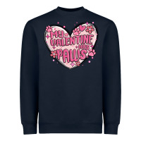 Navy my valentine has paws Heavyweight Sweatshirt - MaliasSmallBusiness