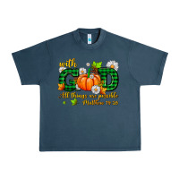 Midnight Navy with god all things are possible Urban Heavy Tee - AdoDesignShop