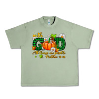 Oil Green with god all things are possible Urban Heavy Tee - AdoDesignShop