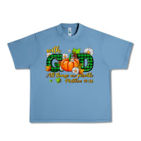 Pebble Blue with god all things are possible Urban Heavy Tee - AdoDesignShop