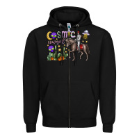 Black cosmic cowgirl Zipper Hoodie - SublimationCraftShop
