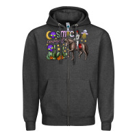 Charcoal Heather cosmic cowgirl Zipper Hoodie - SublimationCraftShop