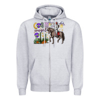 Heather Grey cosmic cowgirl Zipper Hoodie - SublimationCraftShop