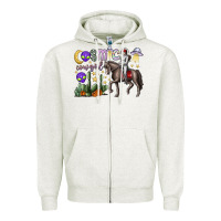 Oatmeal Heather cosmic cowgirl Zipper Hoodie - SublimationCraftShop