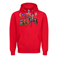 Red cosmic cowgirl Zipper Hoodie - SublimationCraftShop