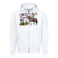White cosmic cowgirl Zipper Hoodie - SublimationCraftShop