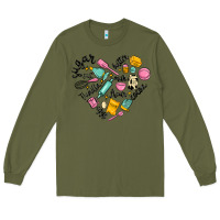 Army Green vanilla eggs sugar cocoa and kitchen heart Long Sleeve Tee - MaliasSmallBusiness