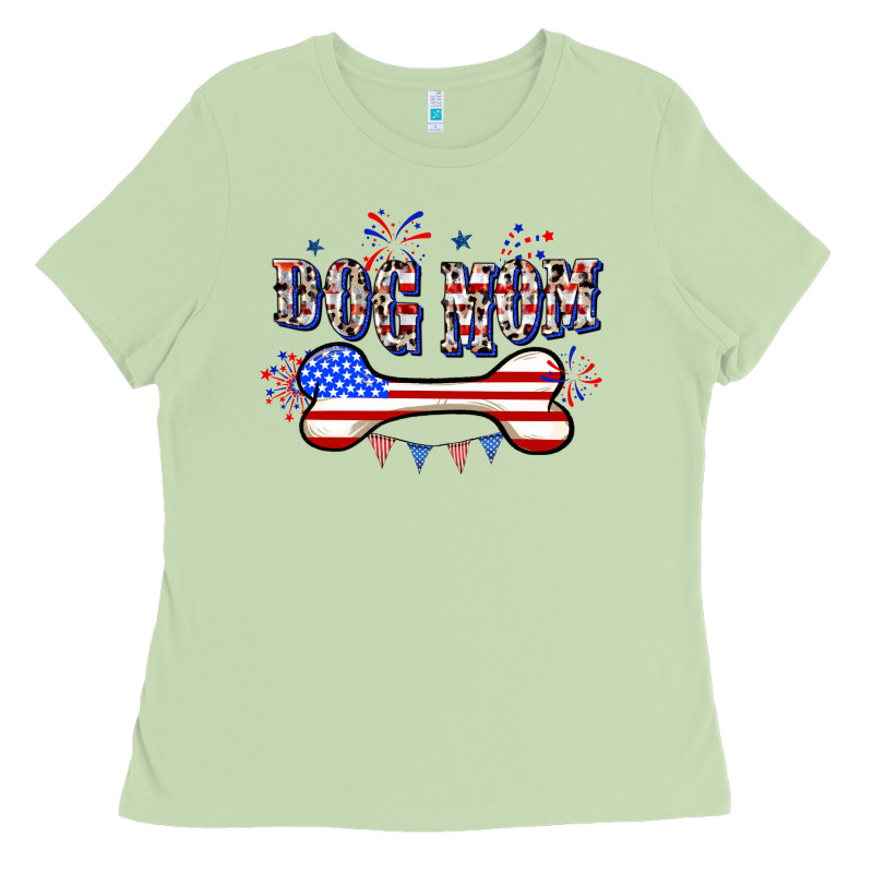 4th Of July Dog Mom Ladies Tee by CowGirlArtShop | Teevron
