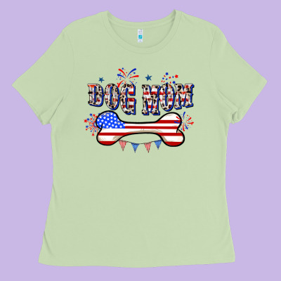 4th Of July Dog Mom Ladies Tee Designed By Cowgirlartshop