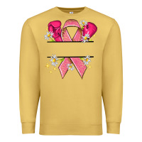Antique Gold Personalized Breast Cancer ribbon Premium Sweatshirt - NancyCooperArtShop