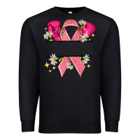 Black Personalized Breast Cancer ribbon Premium Sweatshirt - NancyCooperArtShop