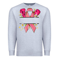 Heather Grey Personalized Breast Cancer ribbon Premium Sweatshirt - NancyCooperArtShop