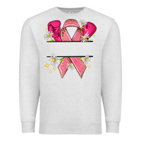 Oatmeal Heather Personalized Breast Cancer ribbon Premium Sweatshirt - NancyCooperArtShop
